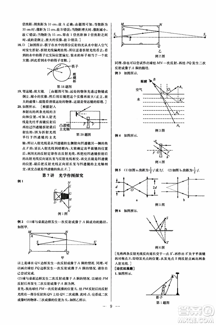 2019年新課標(biāo)八年級(jí)物理培優(yōu)競(jìng)賽超級(jí)課堂第七版參考答案