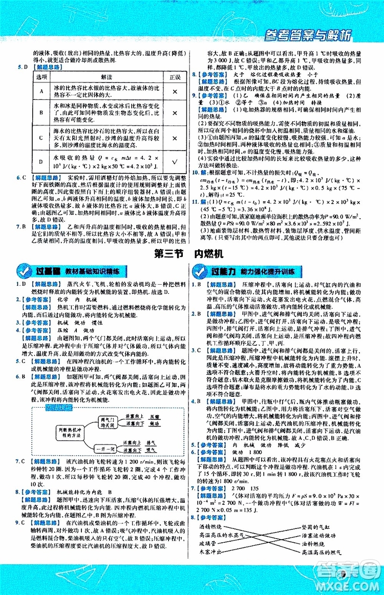 2020版一遍過(guò)九年級(jí)全一冊(cè)物理HK滬科版參考答案