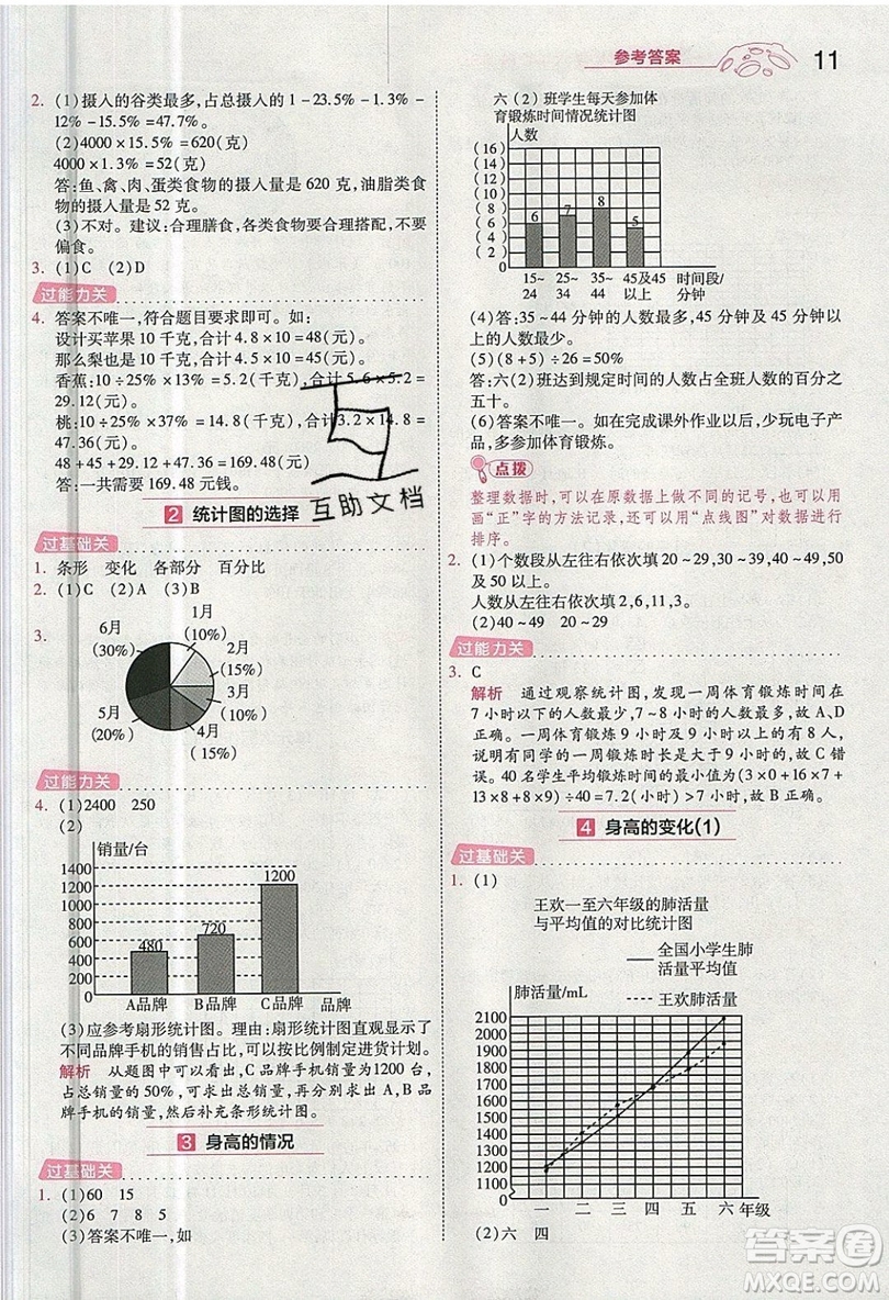 南京師范大學(xué)出版社天星教育2019一遍過小學(xué)數(shù)學(xué)六年級(jí)上冊(cè)BSD北師大版參考答案