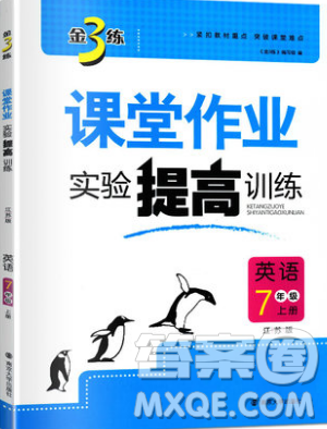 2019秋金3練課堂作業(yè)實(shí)驗(yàn)提高訓(xùn)練英語七年級上冊新課標(biāo)江蘇版參考答案