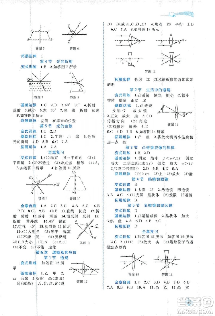 2019新課程學(xué)習(xí)與測(cè)評(píng)同步學(xué)習(xí)8年級(jí)物理上冊(cè)人教版答案