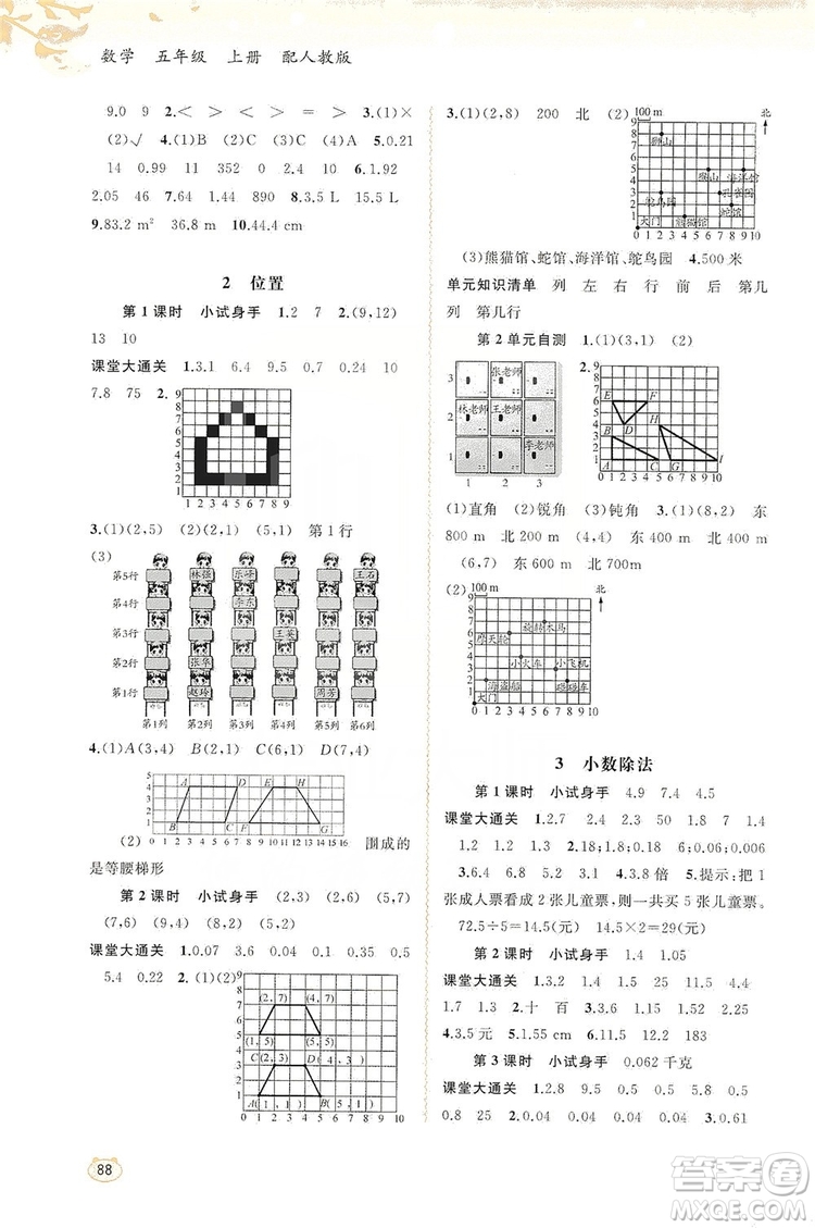 2019小學(xué)新課程學(xué)習(xí)與測(cè)評(píng)同步學(xué)習(xí)5年級(jí)數(shù)學(xué)上冊(cè)人教版答案