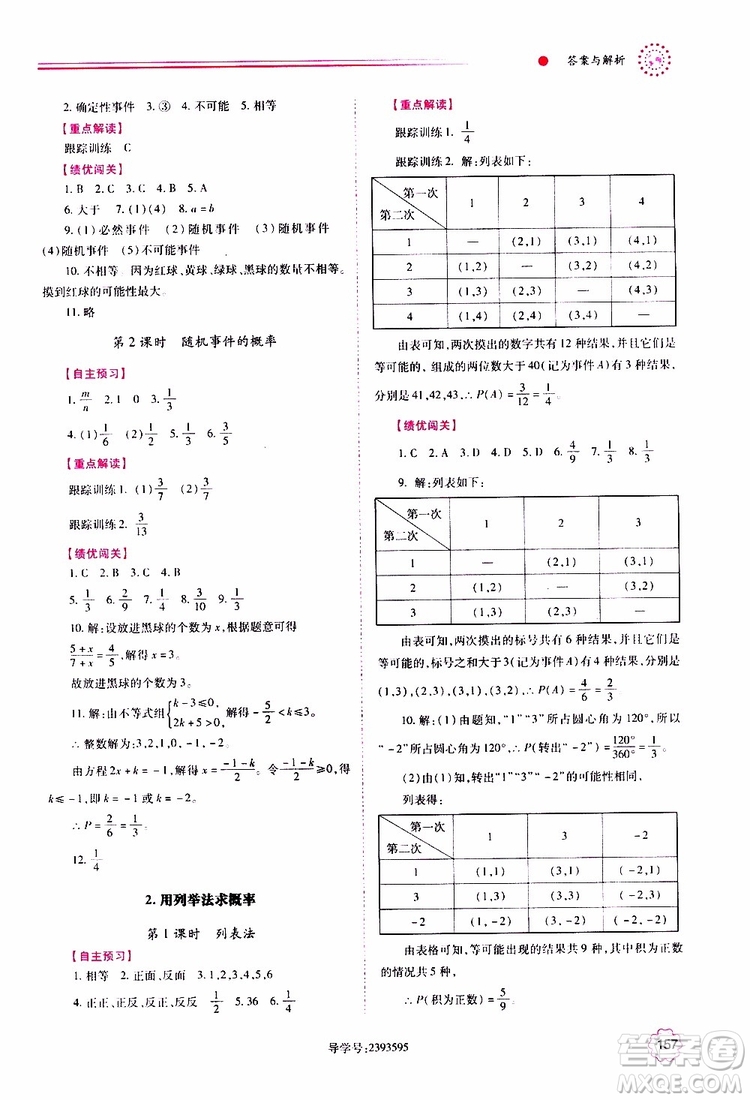 公告目錄教輔2019年績優(yōu)學(xué)案九年級上冊數(shù)學(xué)人教版答案