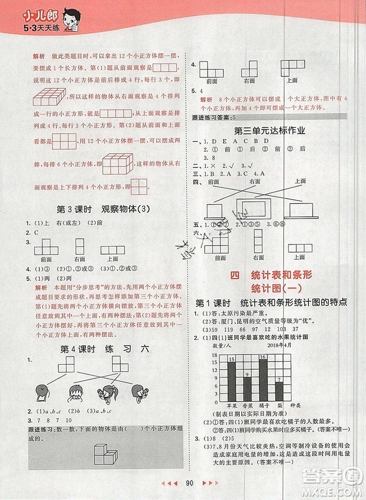 2019年53天天練小學(xué)數(shù)學(xué)四年級(jí)上冊(cè)蘇教版參考答案