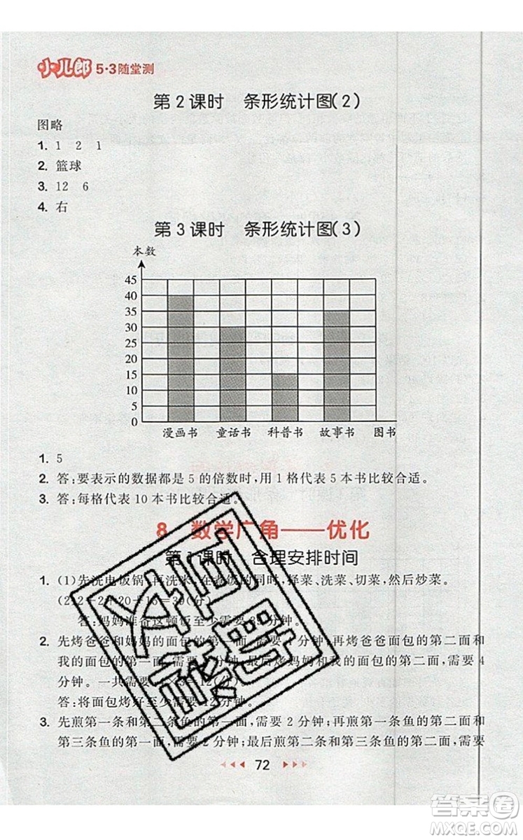 2019年53隨堂測小學(xué)數(shù)學(xué)四年級上冊人教版參考答案