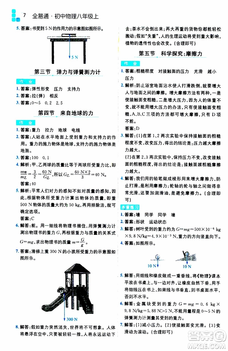 2019年全易通初中物理八年級(jí)上冊(cè)HK滬科版參考答案