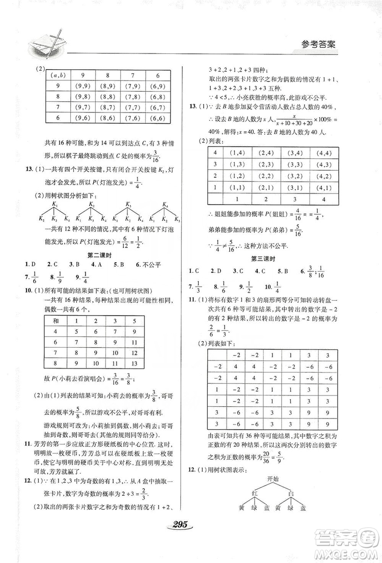 陜西科學(xué)技術(shù)出版社2019新課標(biāo)教材同步導(dǎo)練九年級數(shù)學(xué)全一冊答案