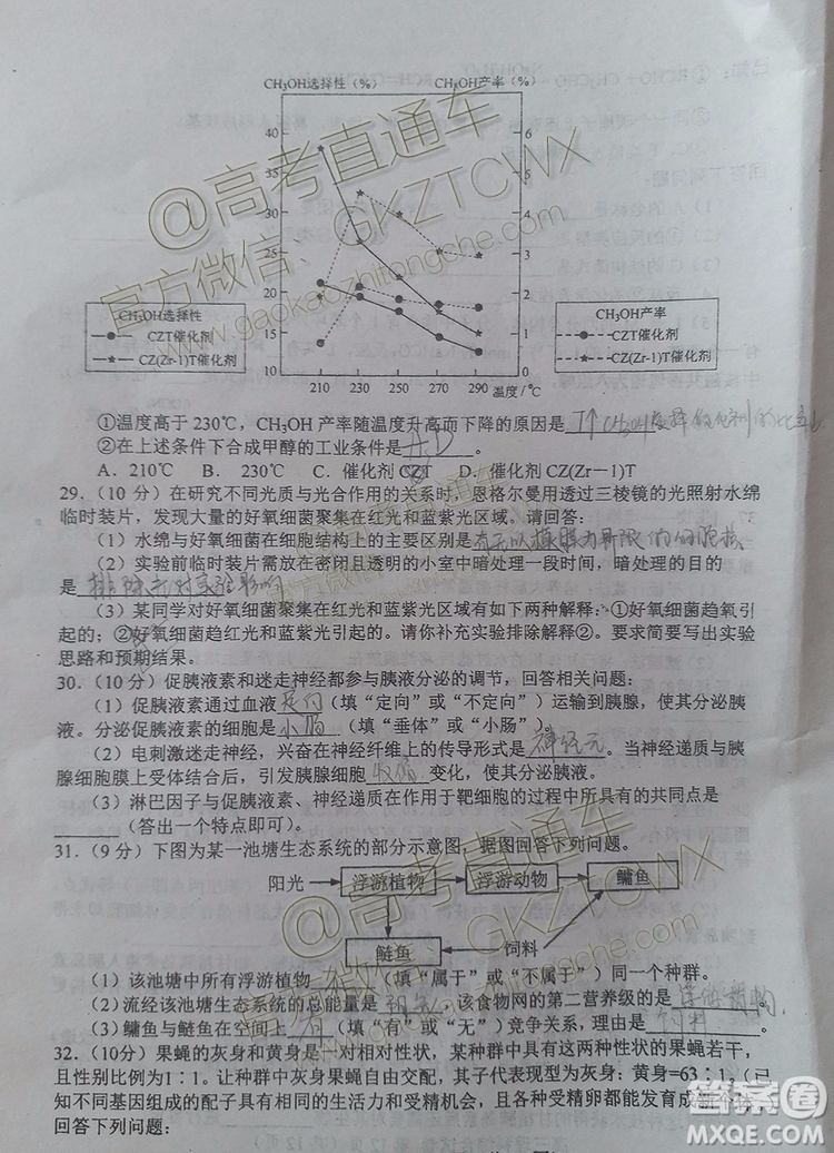 唐山市2019-2020學(xué)年高三年級摸底考試?yán)砜凭C合試題及答案