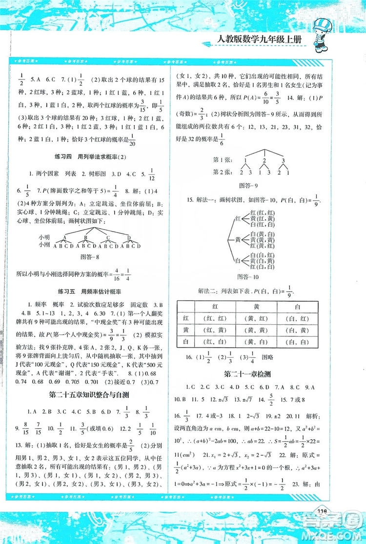 湖南少年兒童出版社2019課程基礎訓練九年級數(shù)學上冊人教版答案