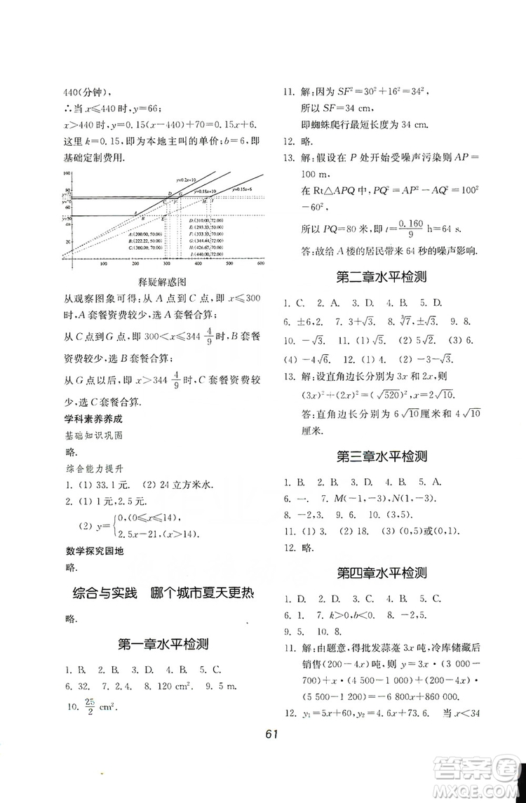 山東教育出版社2019初中基礎(chǔ)訓(xùn)練八年級(jí)數(shù)學(xué)上冊(cè)北師大版答案