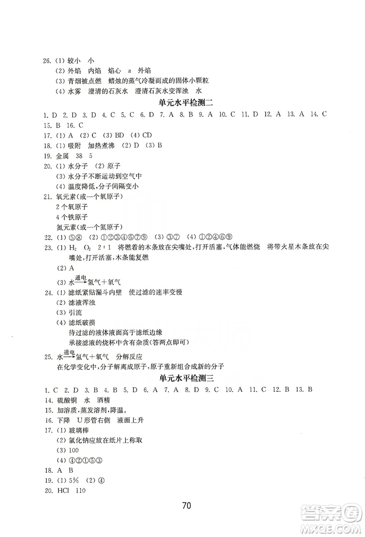 山東教育出版社2019初中基礎(chǔ)訓(xùn)練九年級(jí)化學(xué)全一冊(cè)人教版答案