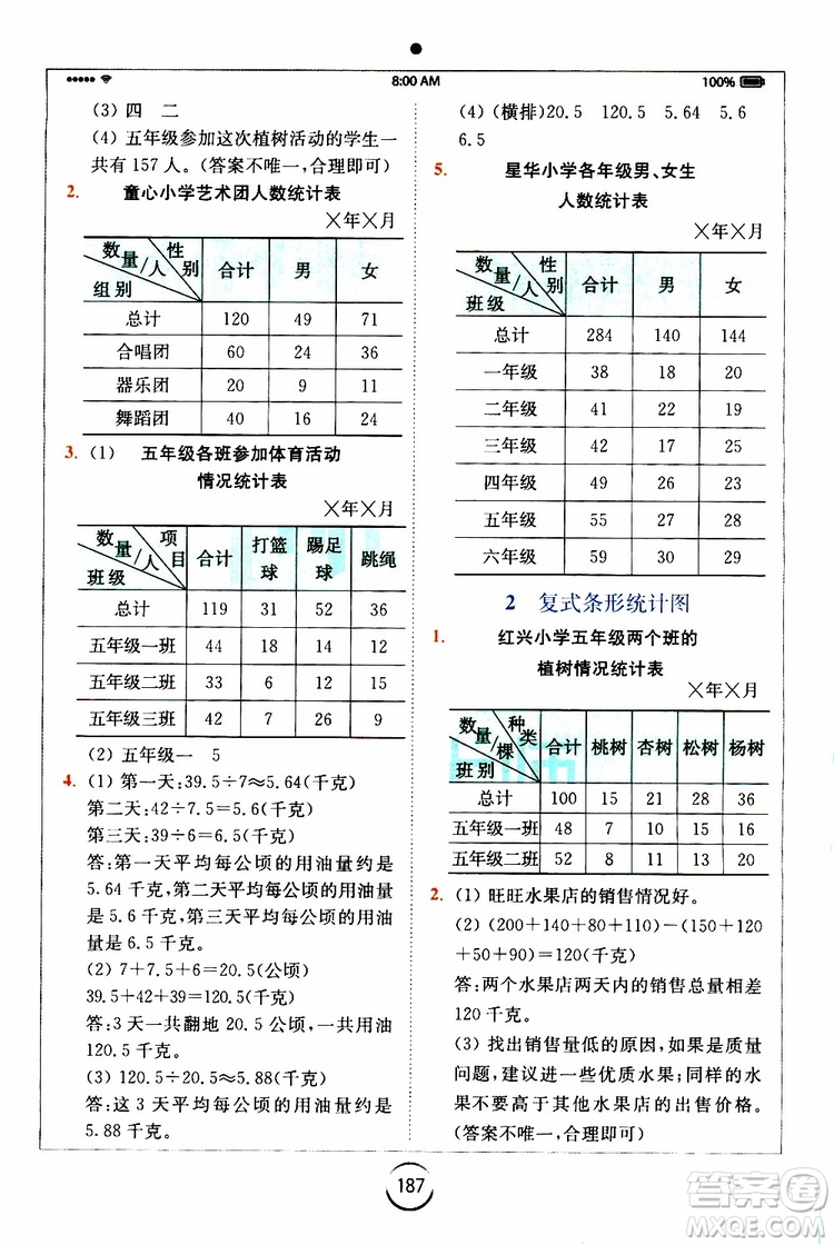 2019新版小學(xué)全易通五年級上冊數(shù)學(xué)SJ蘇教版參考答案