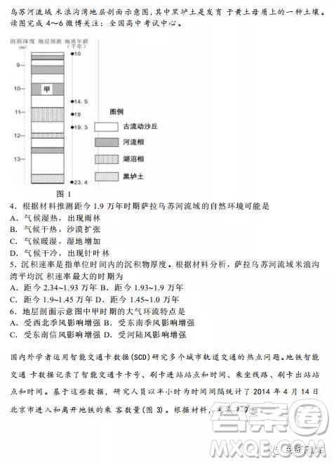 2020屆衡水金卷全國(guó)新高三開(kāi)學(xué)考試模擬試題一文綜地理試題及答案