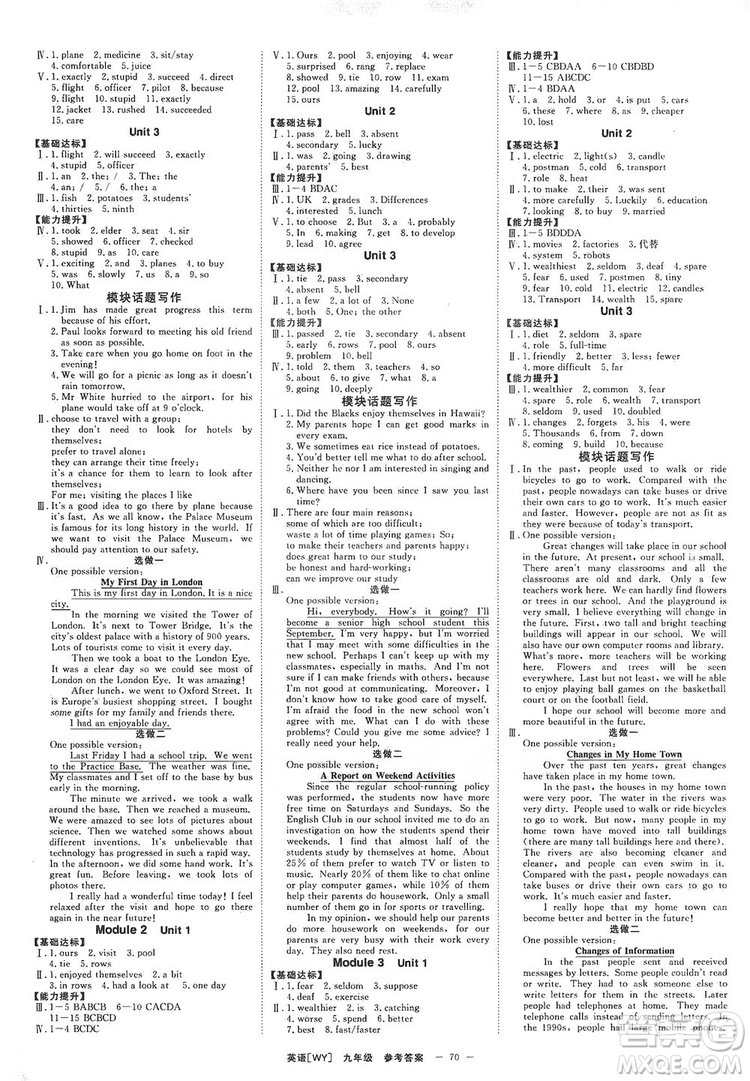 光明日報出版社2019全效學(xué)習(xí)課時提優(yōu)精華版分層提分九年級上下冊英語外研版B版答案