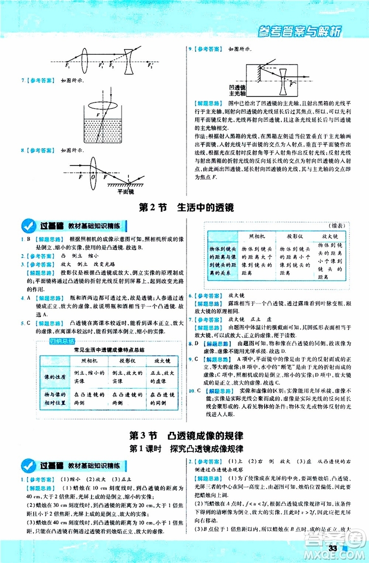 2020版天星教育一遍過初中物理八年級(jí)上冊(cè)RJ人教版參考答案