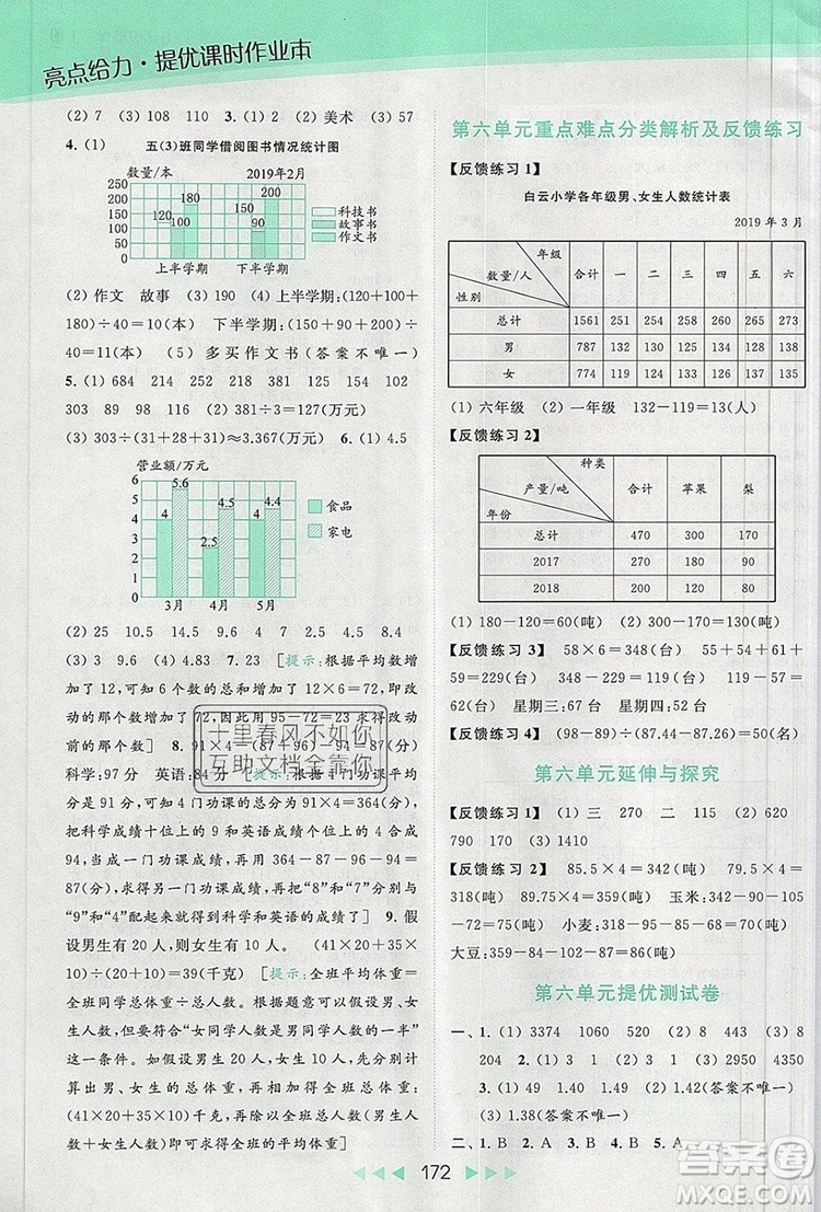 2019年亮點(diǎn)給力提優(yōu)課時作業(yè)本五年級數(shù)學(xué)上冊參考答案