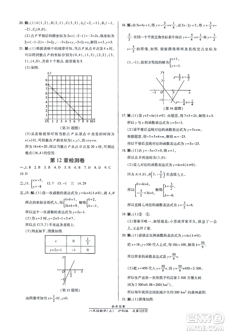 萬(wàn)向思維2019高效課時(shí)通八年級(jí)數(shù)學(xué)上冊(cè)滬科版答案