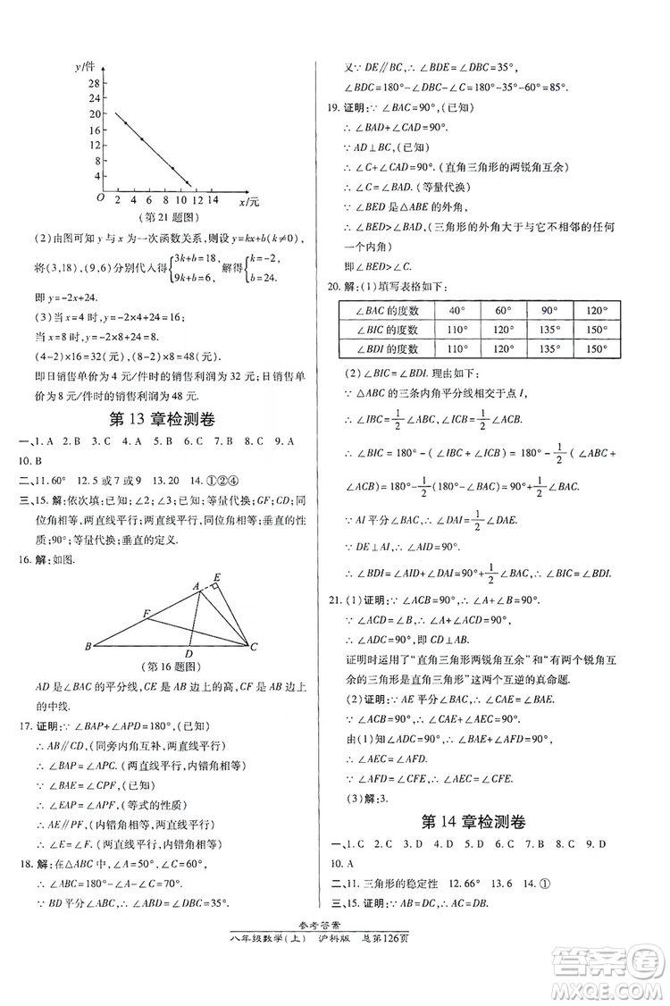 萬(wàn)向思維2019高效課時(shí)通八年級(jí)數(shù)學(xué)上冊(cè)滬科版答案