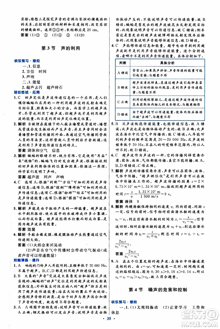 2019年初中同步測(cè)控優(yōu)化設(shè)計(jì)八年級(jí)上冊(cè)物理人教版參考答案