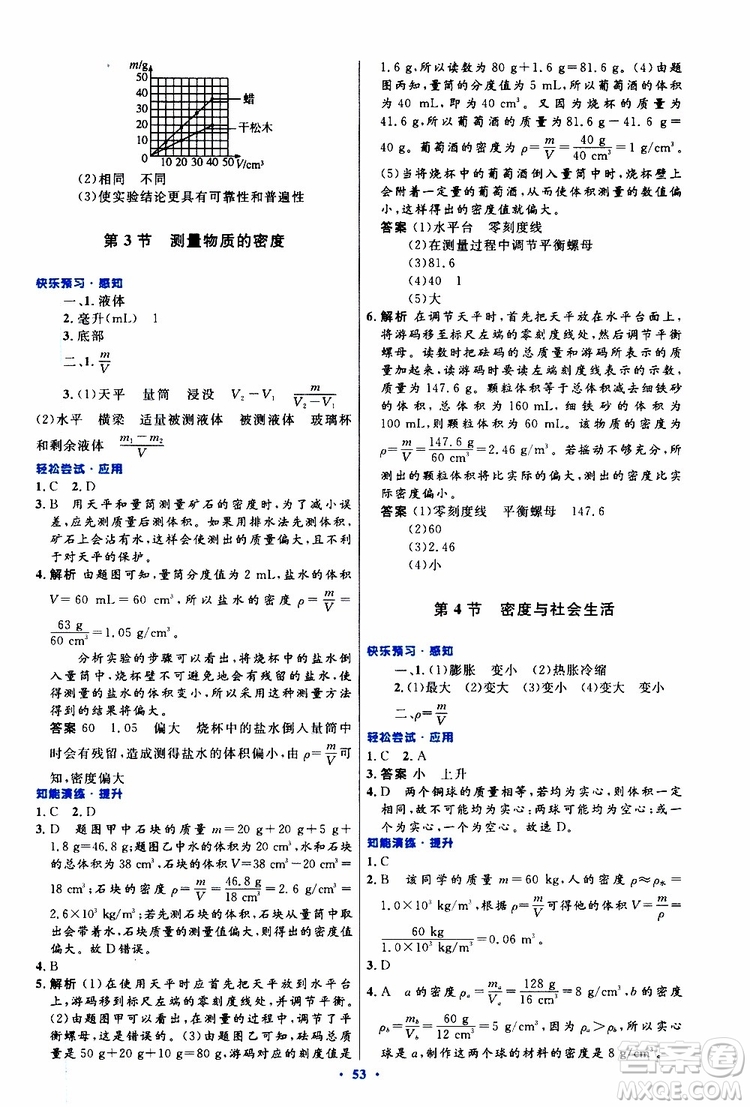 2019年初中同步測(cè)控優(yōu)化設(shè)計(jì)八年級(jí)上冊(cè)物理人教版參考答案