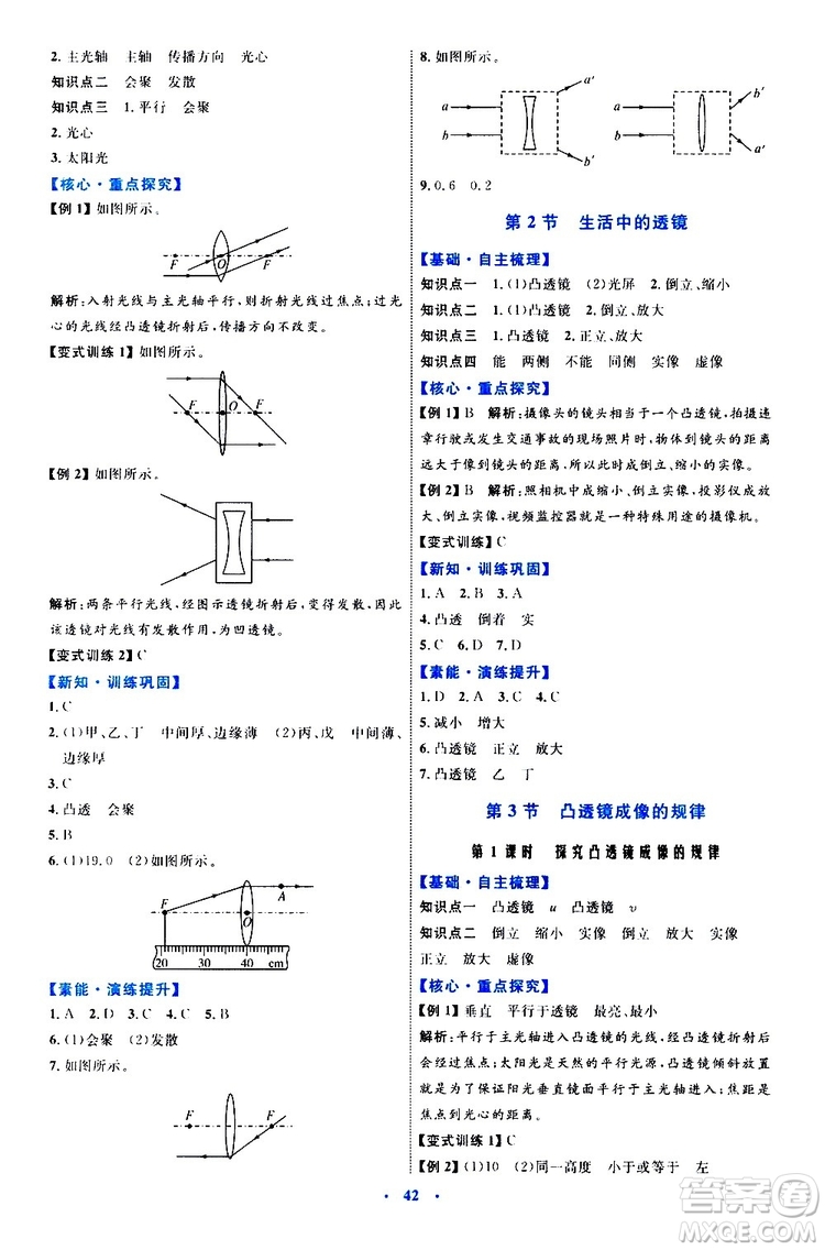 2019年初中同步學(xué)習(xí)目標(biāo)與檢測(cè)物理八年級(jí)上冊(cè)人教版參考答案