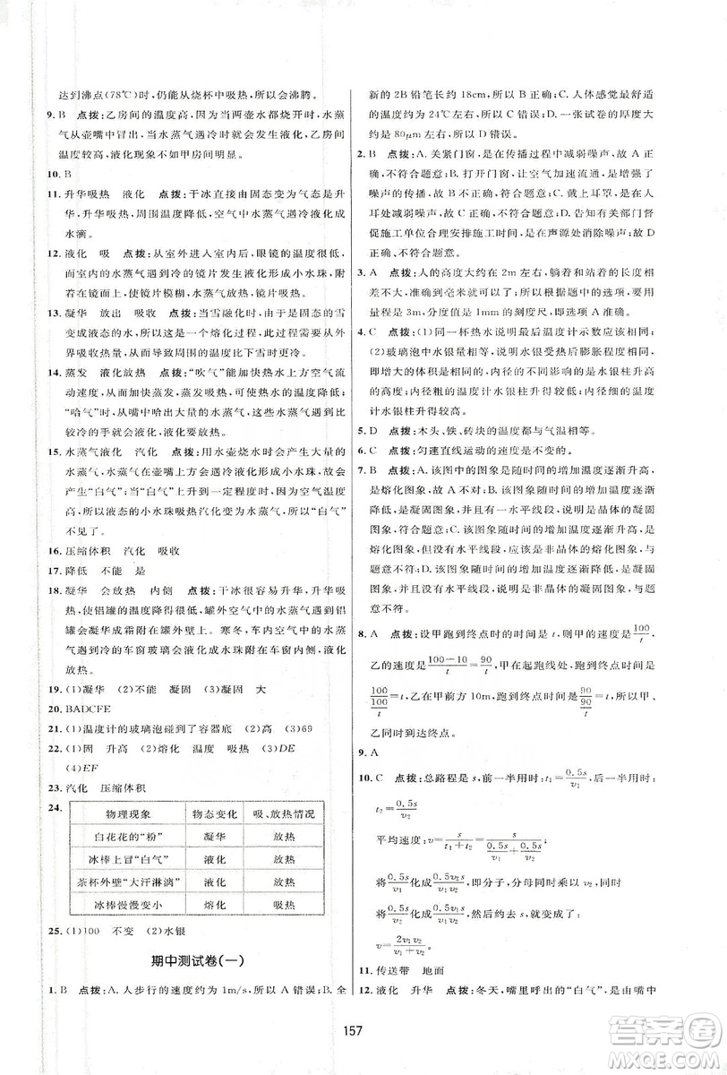 2019三維數(shù)字課堂八年級(jí)物理上冊(cè)人教版答案