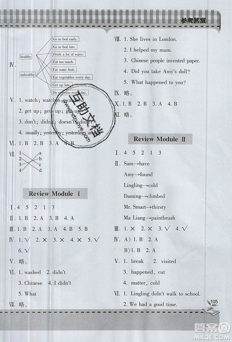 2019年小學(xué)新課堂同步學(xué)習(xí)與探究四年級(jí)英語(yǔ)上冊(cè)外研版答案