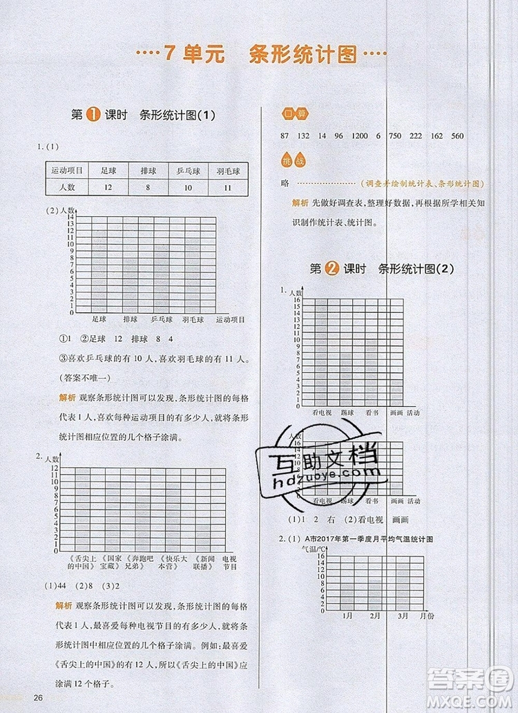 2019年一本我愛寫作業(yè)小學(xué)數(shù)學(xué)四年級上冊人教版參考答案