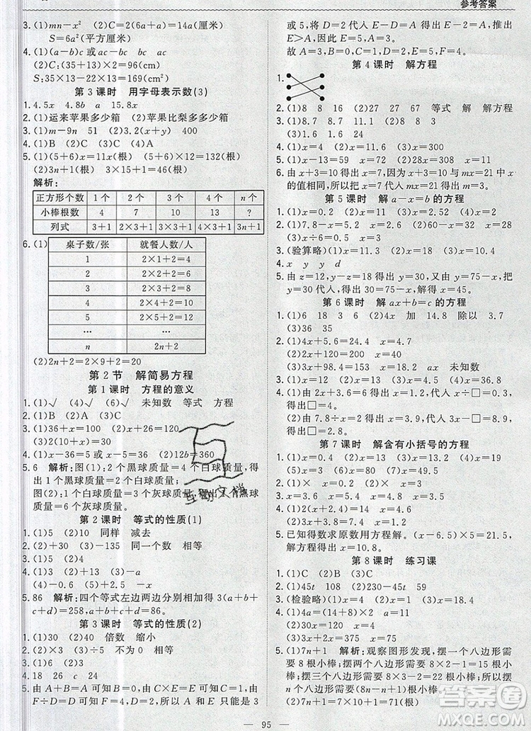 2019年1加1輕巧奪冠優(yōu)化訓(xùn)練五年級(jí)數(shù)學(xué)上冊(cè)人教版參考答案