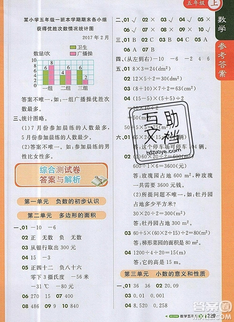 2019年1加1輕巧奪冠課堂直播五年級數(shù)學(xué)上冊蘇教版參考答案