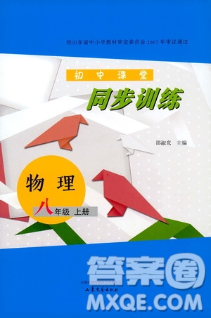 山東大學(xué)出版社2019年初中課堂同步訓(xùn)練物理八年級(jí)上冊(cè)參考答案