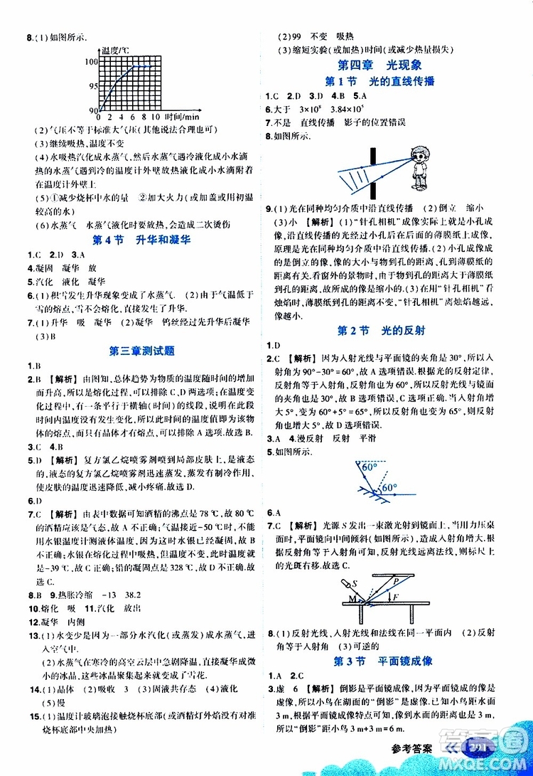 狀元成才路2019年?duì)钤笳n堂好學(xué)案八年級(jí)物理上R人教版參考答案