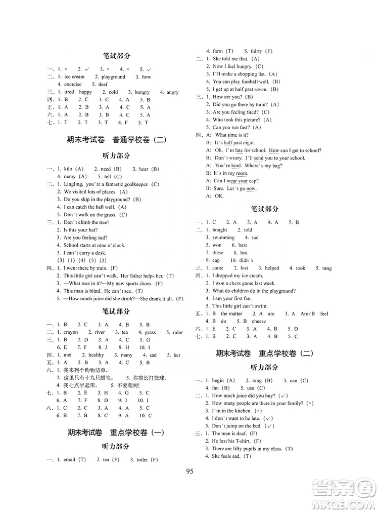 68所名校圖書2019秋期末沖刺100分完全試卷五年級(jí)英語(yǔ)上冊(cè)外研版全新版答案