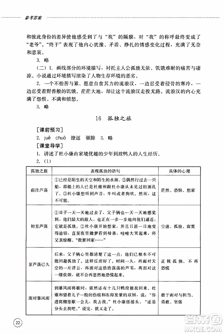 山東大學(xué)出版社2019年初中課堂同步訓(xùn)練語文九年級(jí)上冊(cè)參考答案