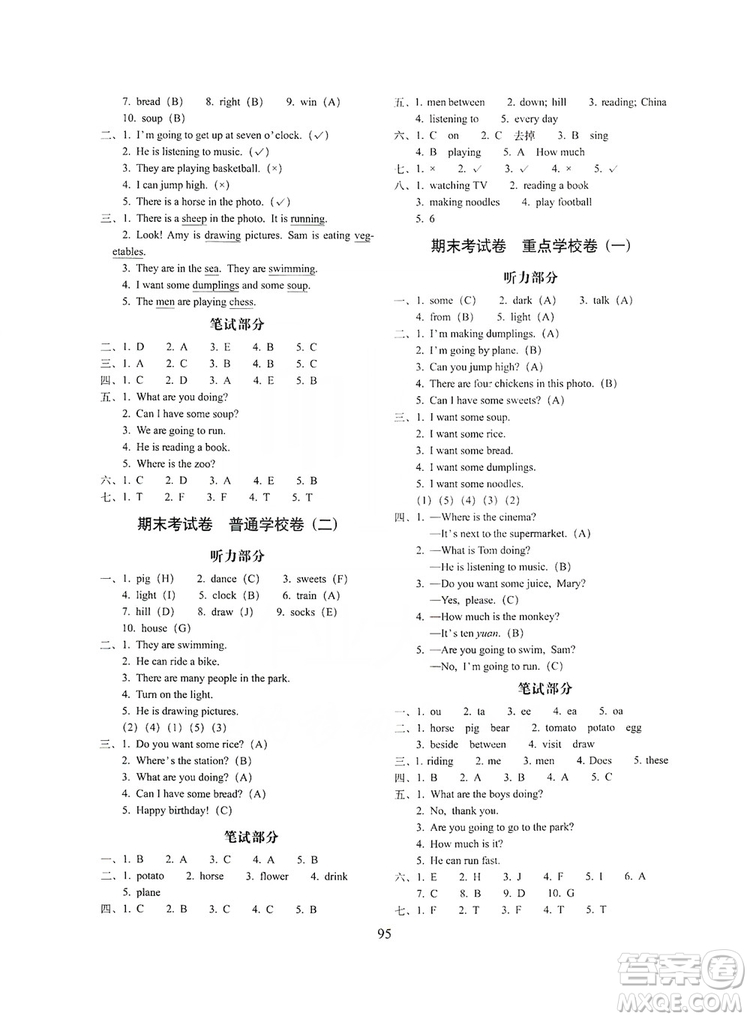 68所名校圖書2019秋期末沖刺100分完全試卷四年級(jí)英語(yǔ)上冊(cè)外研版全新版答案