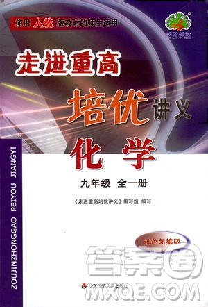 2019新版走進重高培優(yōu)講義化學九年級全一冊人教版參考答案