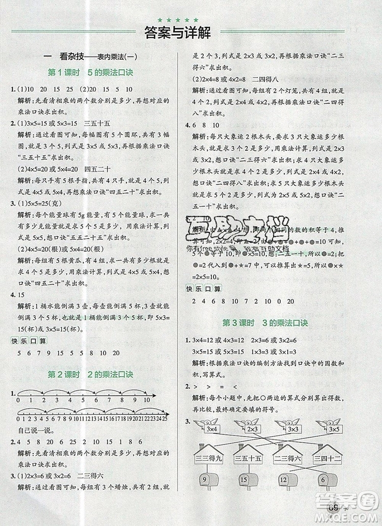 PASS小學(xué)學(xué)霸作業(yè)本二年級數(shù)學(xué)上冊青島版五四制2019答案