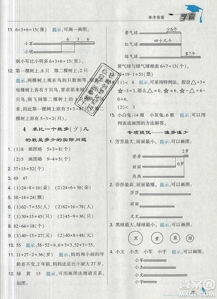 2019年經(jīng)綸學(xué)典學(xué)霸二年級數(shù)學(xué)上冊江蘇版參考答案