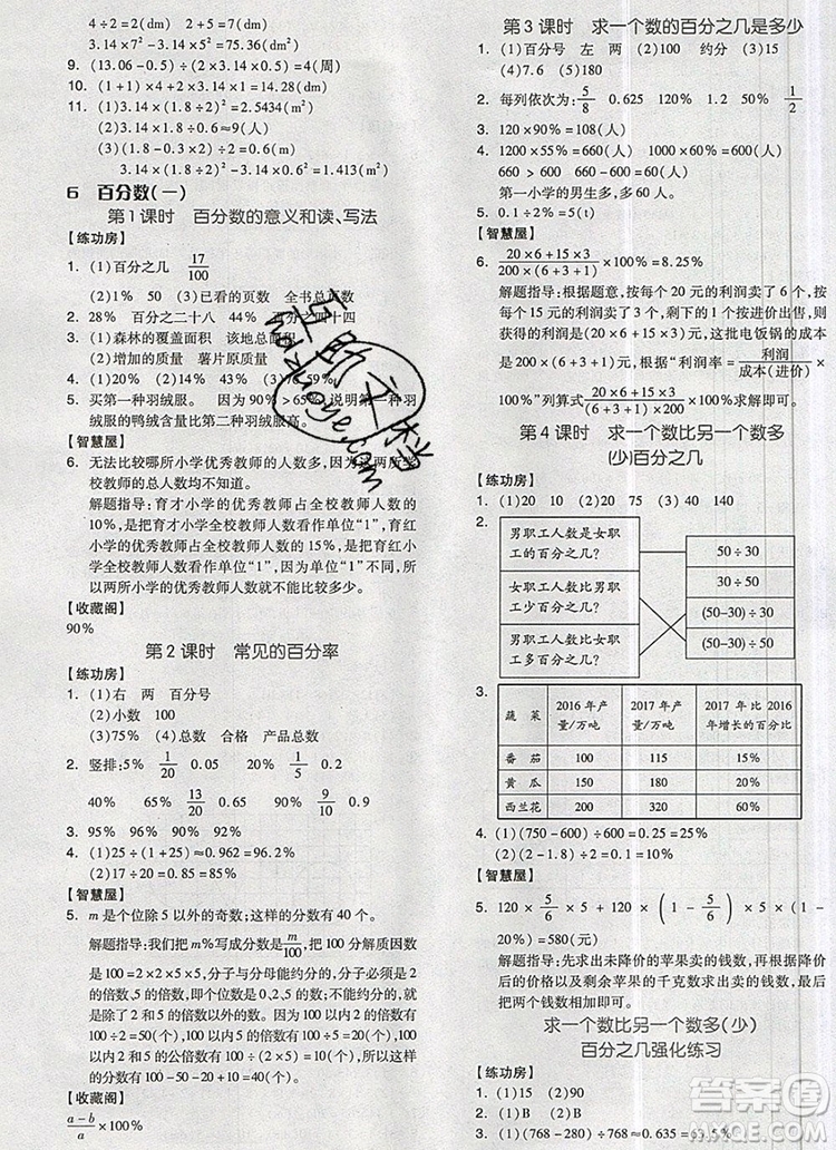 全品學(xué)練考六年級(jí)數(shù)學(xué)上冊(cè)人教版2019參考答案