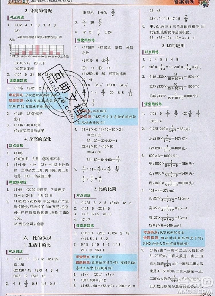 世紀金榜金榜大講堂六年級數(shù)學上冊北師大版2020新版答案