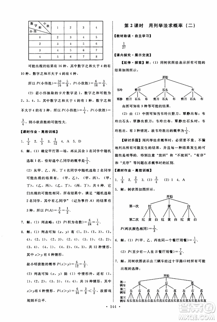 2019年能力培養(yǎng)與測(cè)試數(shù)學(xué)九年級(jí)上冊(cè)人教版參考答案