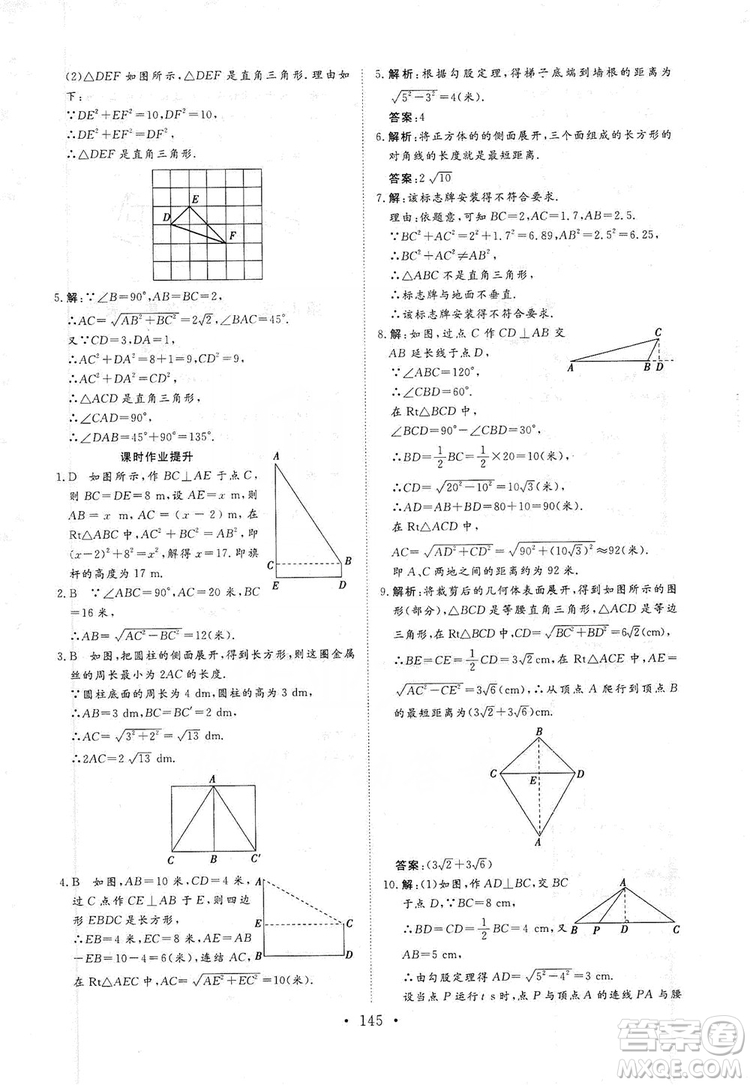 海南出版社2019新課程同步練習(xí)冊(cè)數(shù)學(xué)八年級(jí)上冊(cè)華東師大版答案