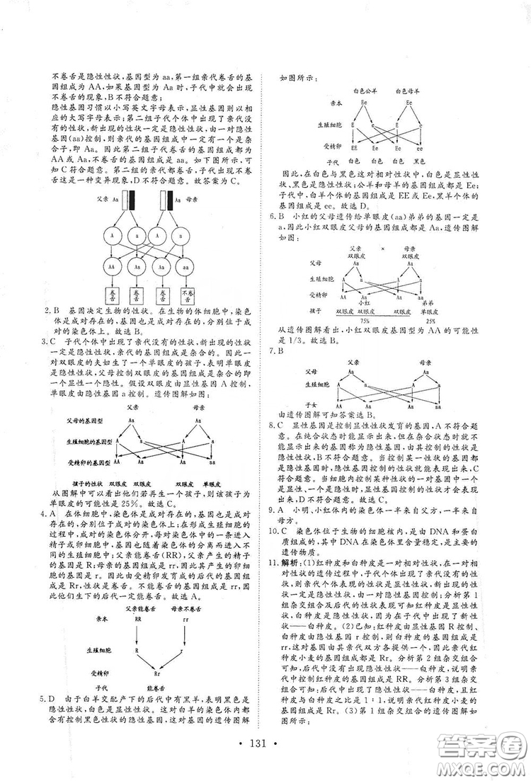 海南出版社2019新課程同步練習冊八年級生物上冊北師大版答案