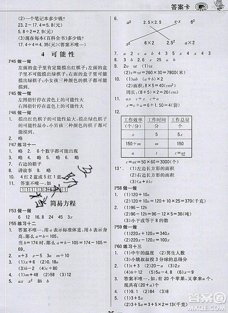 世紀(jì)金榜金榜大講堂五年級數(shù)學(xué)上冊人教版2020年新版答案