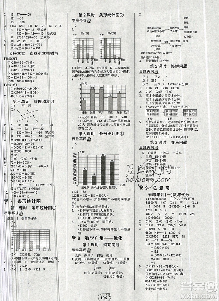 世紀(jì)金榜金榜小博士四年級(jí)數(shù)學(xué)上冊(cè)人教版2020年新版答案