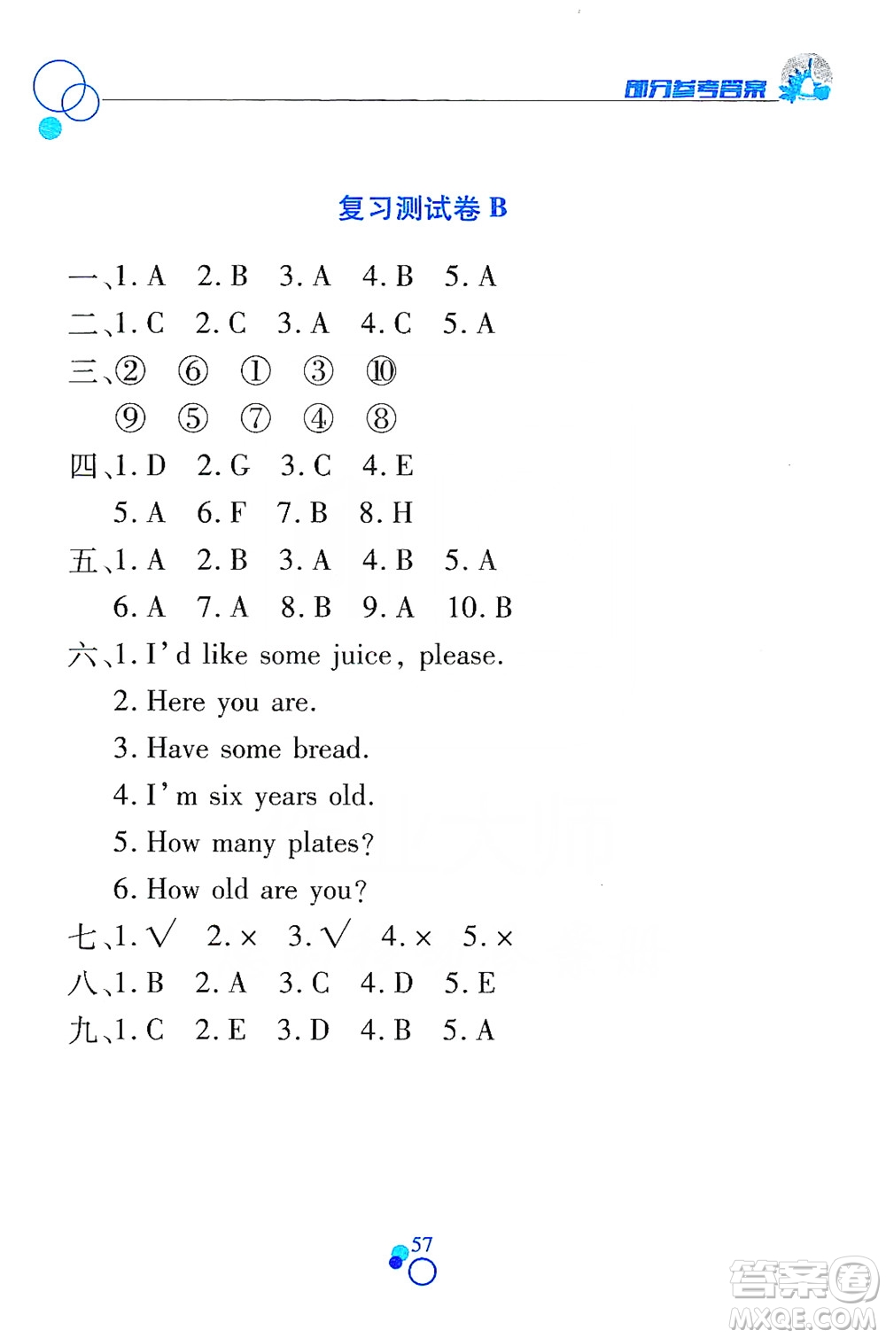 江西高校出版社2019課堂作業(yè)本三年級英語上冊人教PEP版答案