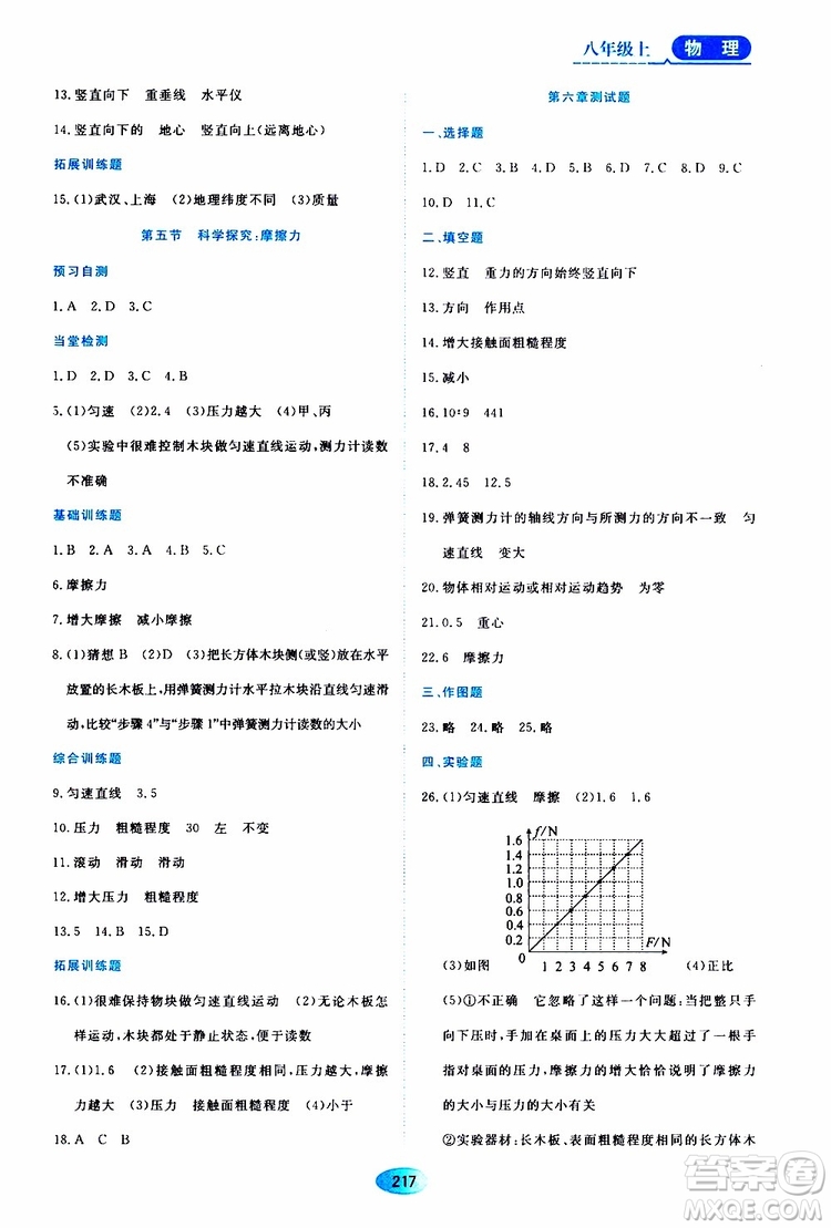 黑龍江教育出版社2019年資源與評價物理八年級上冊s版參考答案