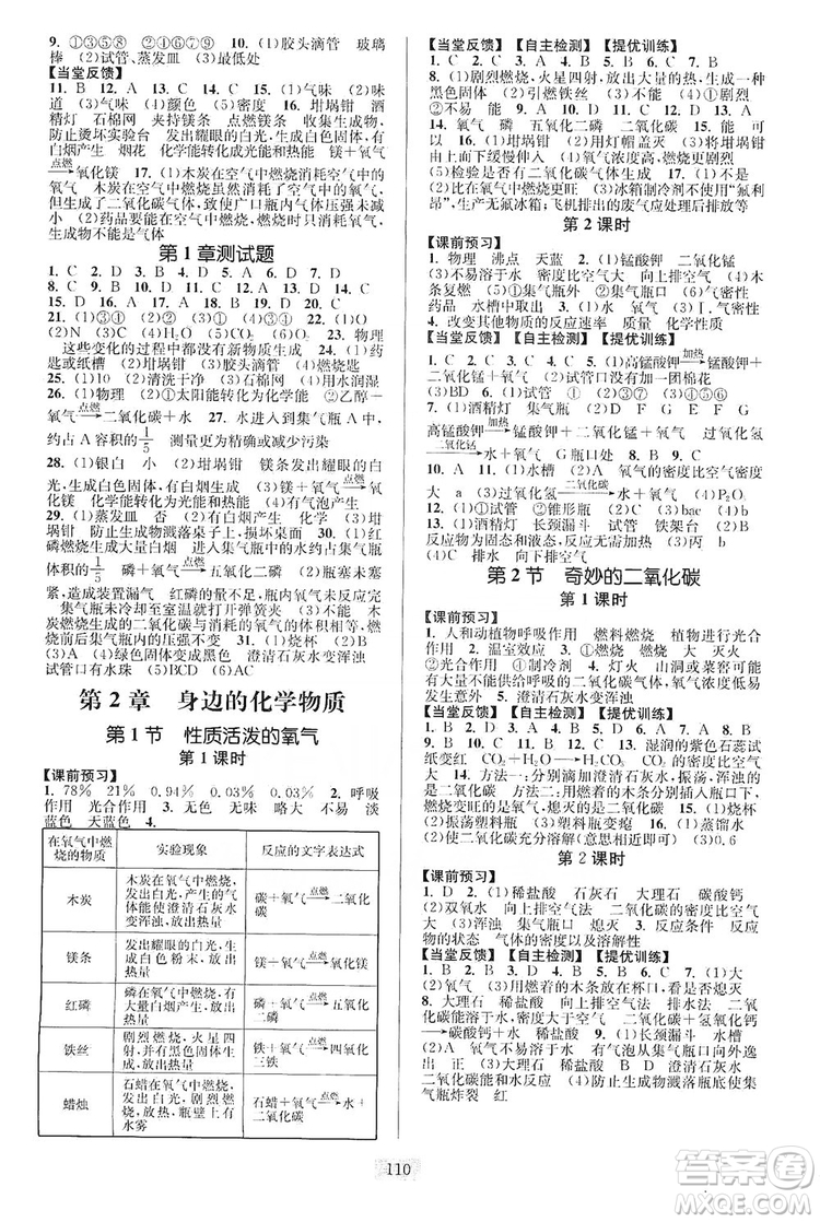 江蘇人民出版社2019南通小題課時作業(yè)本九年級化學(xué)上冊滬科版答案