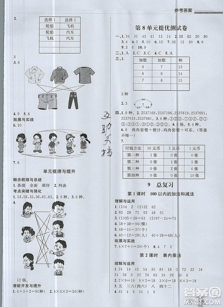 青島出版社2019年創(chuàng)新課時(shí)作業(yè)本二年級數(shù)學(xué)上冊人教版答案