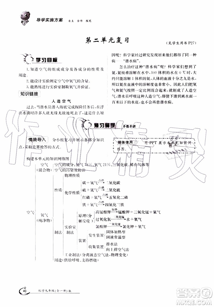 金太陽教育2019年金太陽導(dǎo)學(xué)案化學(xué)九年級全一冊創(chuàng)新版參考答案